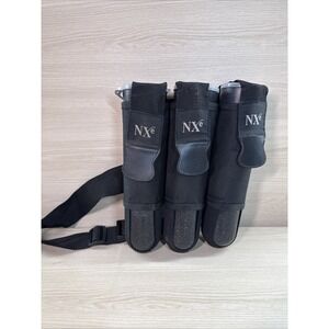 Paintball Waist Belt With Plastic Tubes Tension 3 Canisters Black Large‎
